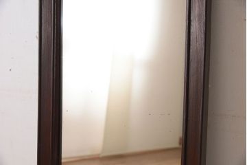 アンティーク雑貨　檜材製　古い木のレトロなアンティーク姿見(ミラー・鏡)