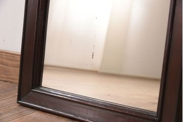 アンティーク雑貨　檜材製　古い木のレトロなアンティーク姿見(ミラー・鏡)