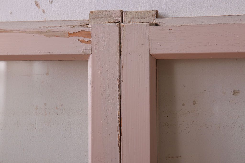 オリジナルペイント　檜材製のガラス戸2枚セット(引き戸・窓)(1)