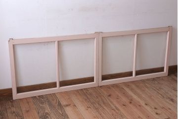 オリジナルペイント　檜材製のガラス戸2枚セット(引き戸・窓)(2)