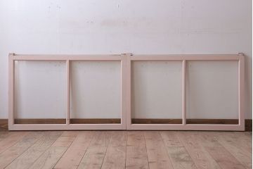 オリジナルペイント　檜材製のガラス戸2枚セット(引き戸・窓)(2)