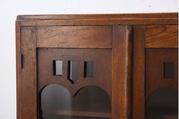 レトロ家具　栓材製　和製アンティーク　ハートモチーフのレトロかわいい本箱(ブックケース)