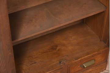 レトロ家具　栓材製　和製アンティーク　ハートモチーフのレトロかわいい本箱(ブックケース)