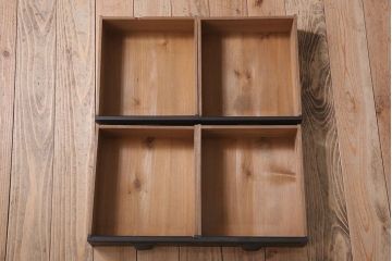 アンティーク家具　大正ロマン　ナラ材製!アンティーク両面ガラスの収納棚