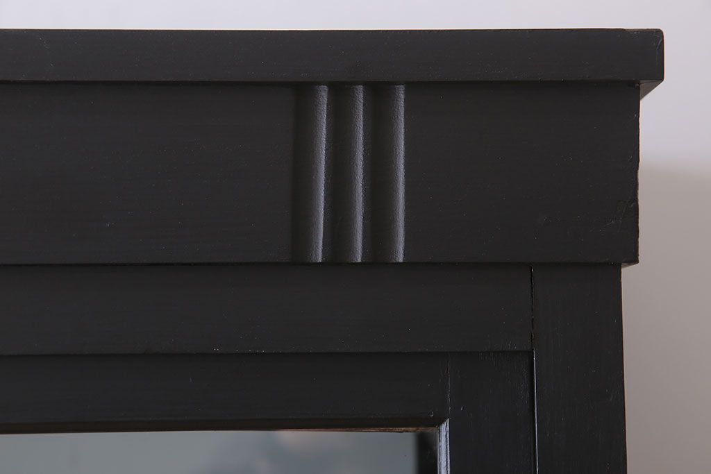 アンティーク家具　大正ロマン　ナラ材製!アンティーク両面ガラスの収納棚