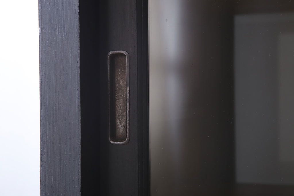 アンティーク家具　大正ロマン　ナラ材製!アンティーク両面ガラスの収納棚