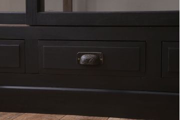 アンティーク家具　大正ロマン　ナラ材製!アンティーク両面ガラスの収納棚