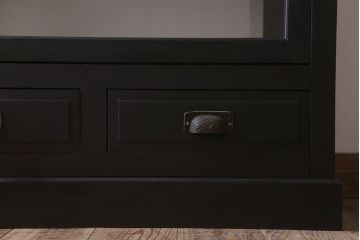 アンティーク家具　大正ロマン　ナラ材製!アンティーク両面ガラスの収納棚