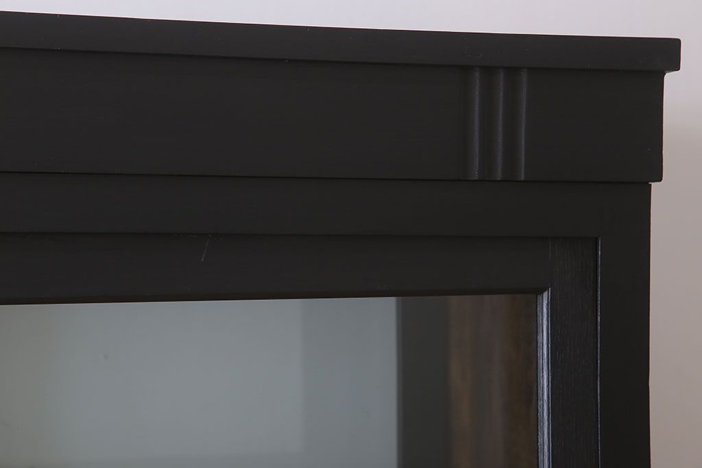 アンティーク家具　大正ロマン　ナラ材製!アンティーク両面ガラスの収納棚