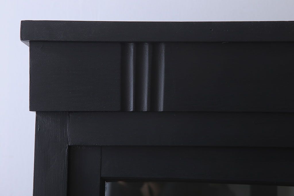 アンティーク家具　大正ロマン　ナラ材製!アンティーク両面ガラスの収納棚