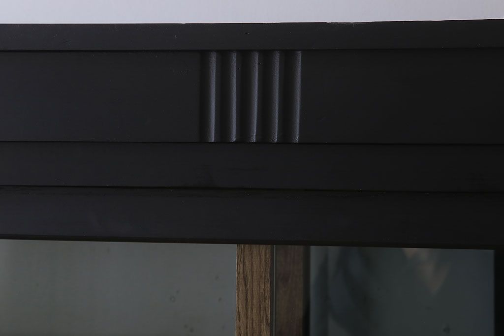 アンティーク家具　大正ロマン　ナラ材製!アンティーク両面ガラスの収納棚