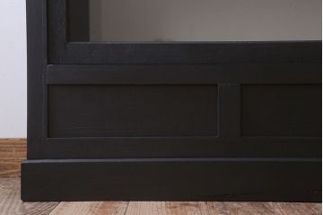 アンティーク家具　大正ロマン　ナラ材製!アンティーク両面ガラスの収納棚