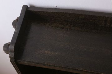 レトロ家具　ラワン材製　古い木のレトロな楔(くさび)式本棚(ディスプレイラック)(2)