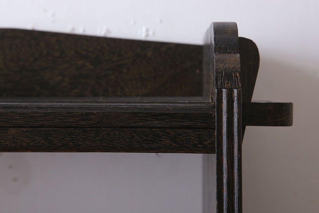 レトロ家具　ラワン材製　古い木のレトロな楔(くさび)式本棚(ディスプレイラック)(2)