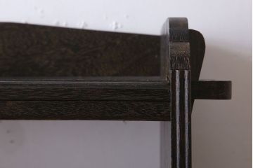 レトロ家具　ラワン材製　古い木のレトロな楔(くさび)式本棚(ディスプレイラック)(2)