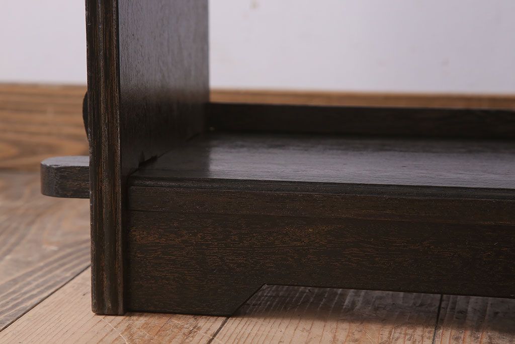 レトロ家具　ラワン材製　古い木のレトロな楔(くさび)式本棚(ディスプレイラック)(2)