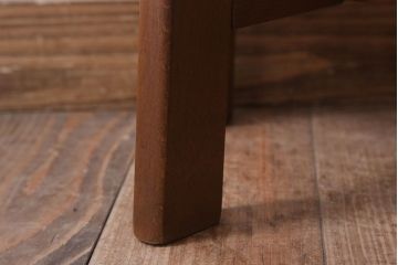 アンティーク家具　古いブナ材製のクッション座面丸スツール(1)