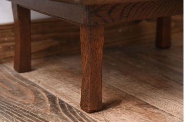 レトロ家具　小振りなサイズ!栓材一枚板　レトロなアンティークちゃぶ台(飾り台)(2)