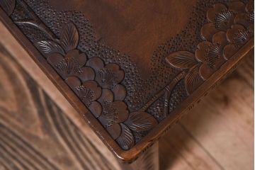 中古美品　伝統工芸　軽井沢彫りの上質なダイニングチェア(椅子)(定価約16万円)(3)