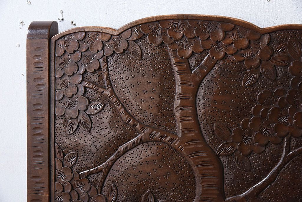 伝統工芸軽井沢彫　中古美品　ダイニングチェア(椅子)(定価約16万円)(1)