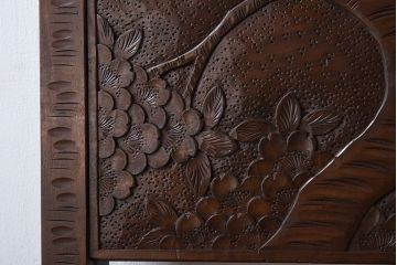 伝統工芸軽井沢彫　中古美品　ダイニングチェア(椅子)(定価約16万円)(1)