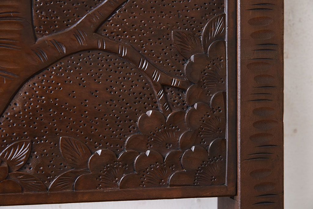 伝統工芸軽井沢彫　中古美品　ダイニングチェア(椅子)(定価約16万円)(1)