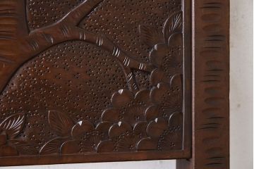 伝統工芸軽井沢彫　中古美品　ダイニングチェア(椅子)(定価約16万円)(1)