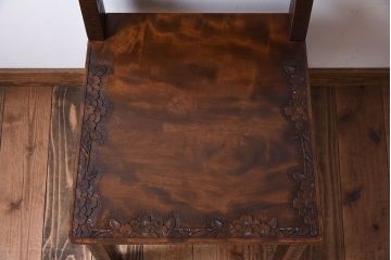 伝統工芸軽井沢彫　中古美品　ダイニングチェア(椅子)(定価約16万円)(1)