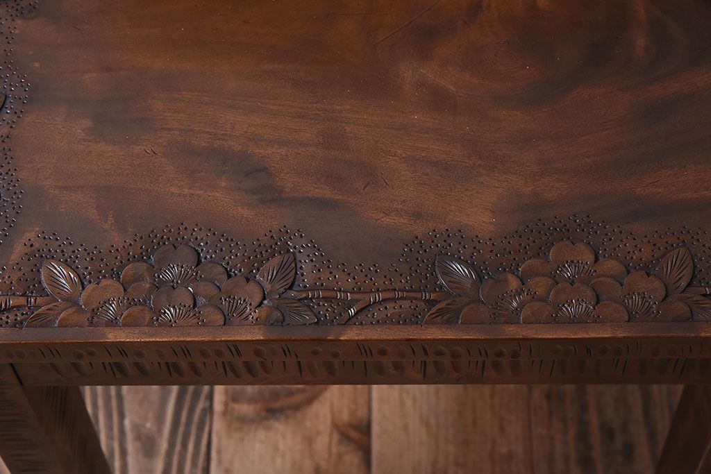 伝統工芸軽井沢彫　中古美品　ダイニングチェア(椅子)(定価約16万円)(1)