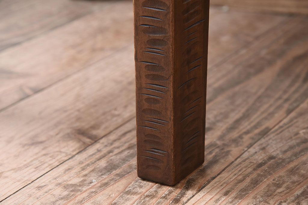 伝統工芸軽井沢彫　中古美品　ダイニングチェア(椅子)(定価約16万円)(1)