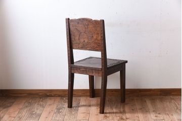 伝統工芸軽井沢彫　中古美品　ダイニングチェア(椅子)(定価約16万円)(2)