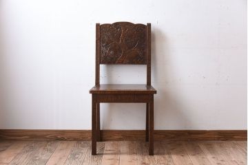伝統工芸軽井沢彫　中古美品　ダイニングチェア(椅子)(定価約16万円)(3)