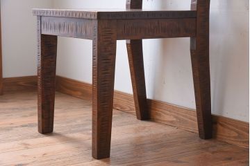 伝統工芸軽井沢彫　中古美品　ダイニングチェア(椅子)(定価約16万円)(3)