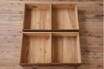 アンティーク家具　和製アンティーク　前面檜材!大きな横型重ね収納棚