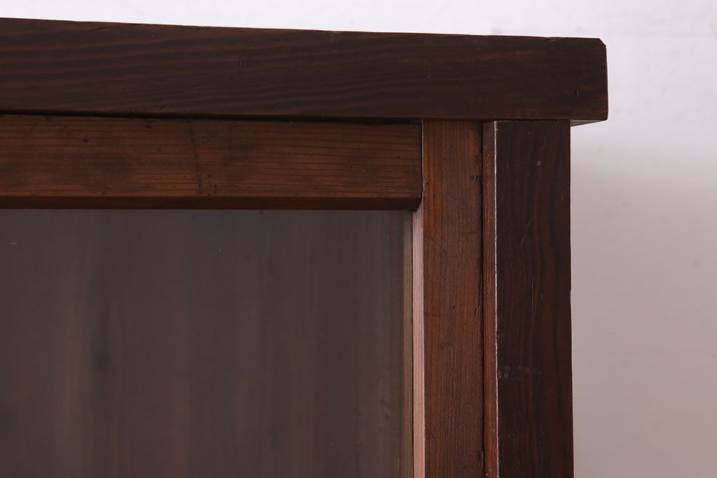 アンティーク家具　和製アンティーク　前面檜材!大きな横型重ね収納棚