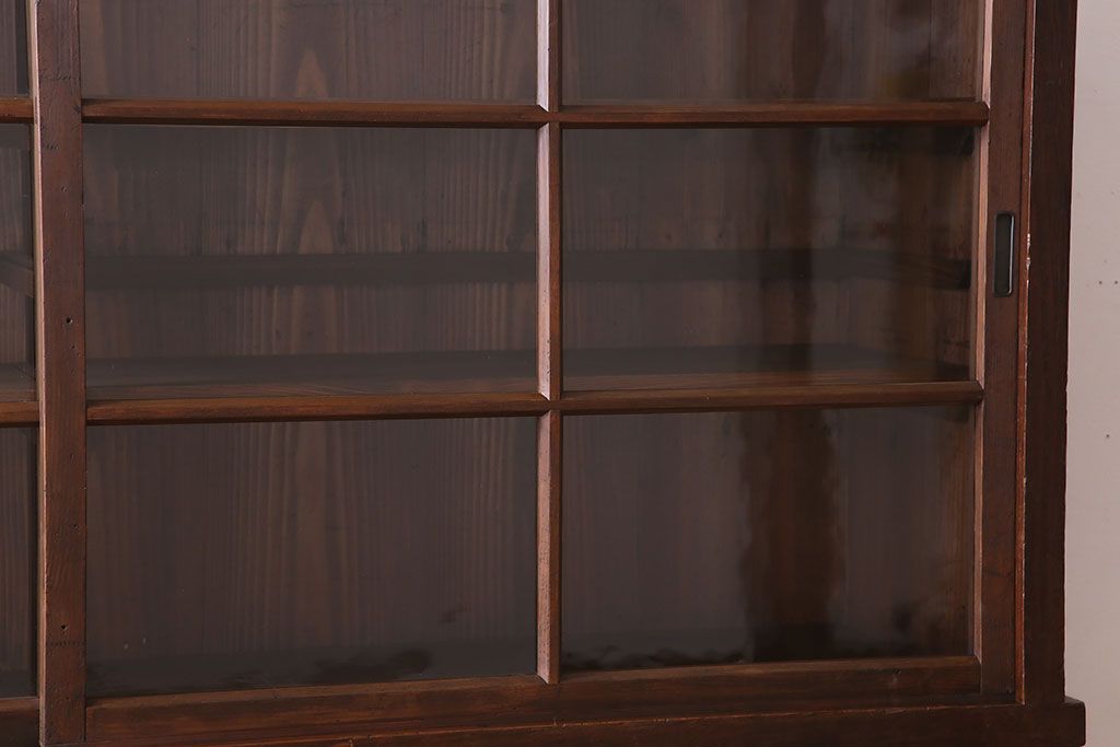 アンティーク家具　和製アンティーク　前面檜材!大きな横型重ね収納棚