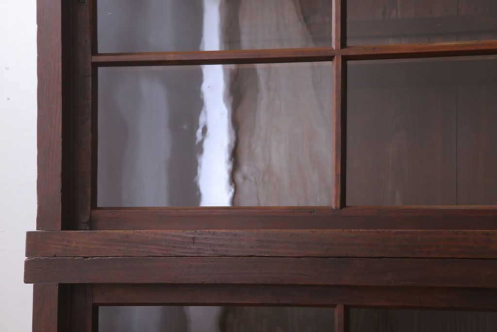 アンティーク家具　和製アンティーク　前面檜材!大きな横型重ね収納棚