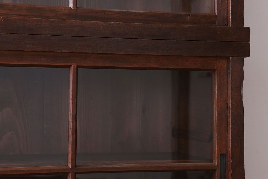 アンティーク家具　和製アンティーク　前面檜材!大きな横型重ね収納棚