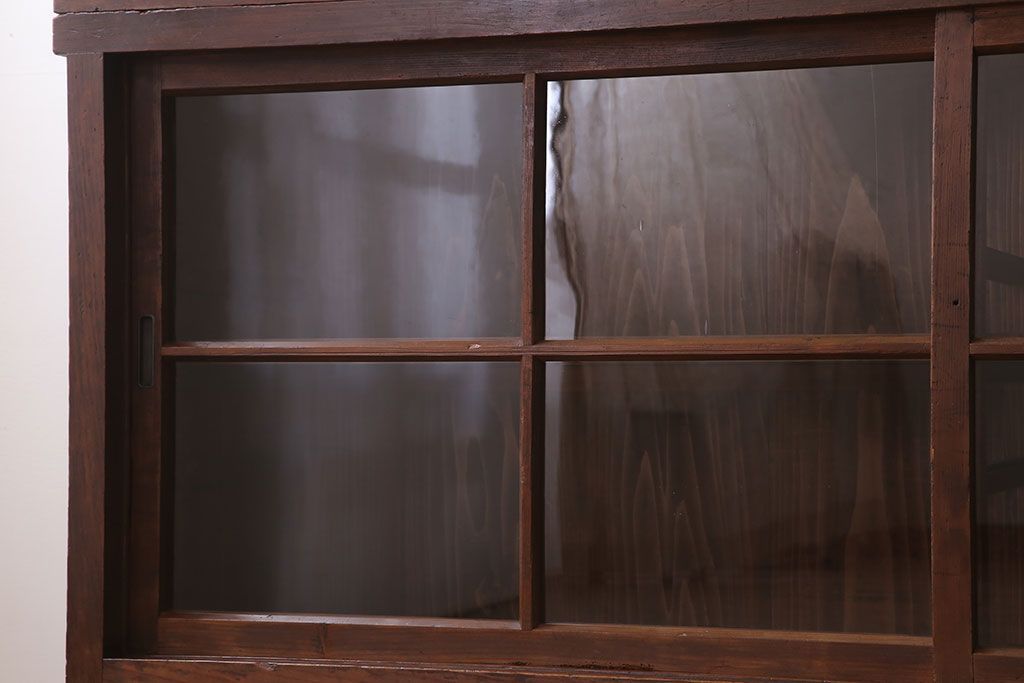 アンティーク家具　和製アンティーク　前面檜材!大きな横型重ね収納棚