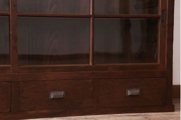 アンティーク家具　和製アンティーク　前面檜材!大きな横型重ね収納棚