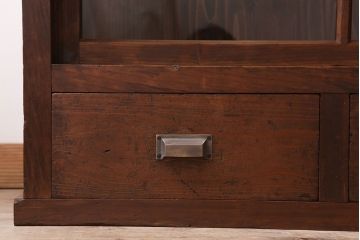 アンティーク家具　和製アンティーク　前面檜材!大きな横型重ね収納棚