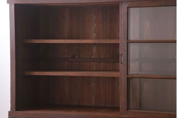 アンティーク家具　和製アンティーク　前面檜材!大きな横型重ね収納棚