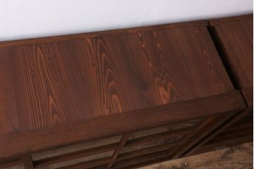 アンティーク家具　和製アンティーク　前面檜材!大きな横型重ね収納棚