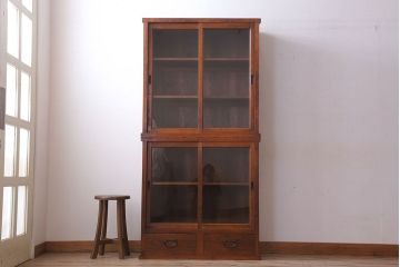 アンティーク家具　和製アンティーク　前面檜材!シンプルな縦型重ね収納棚