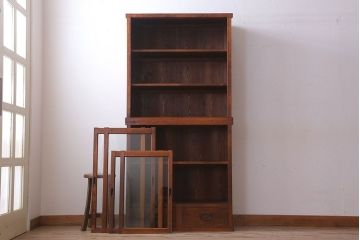 アンティーク家具　和製アンティーク　前面檜材!シンプルな縦型重ね収納棚