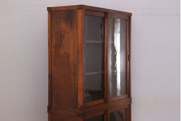 アンティーク家具　和製アンティーク　前面檜材!シンプルな縦型重ね収納棚