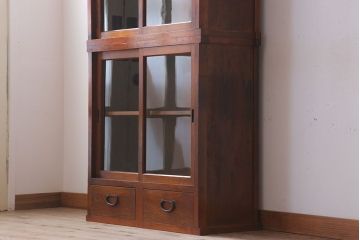 アンティーク家具　和製アンティーク　前面檜材!シンプルな縦型重ね収納棚