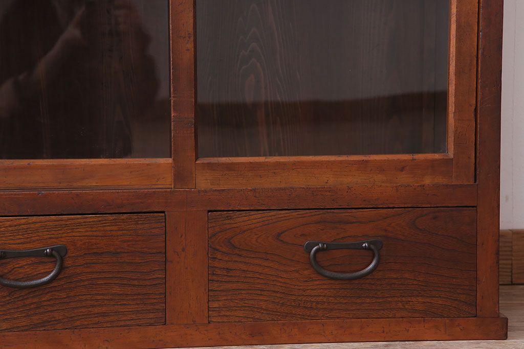 アンティーク家具　和製アンティーク　前面檜材!シンプルな縦型重ね収納棚