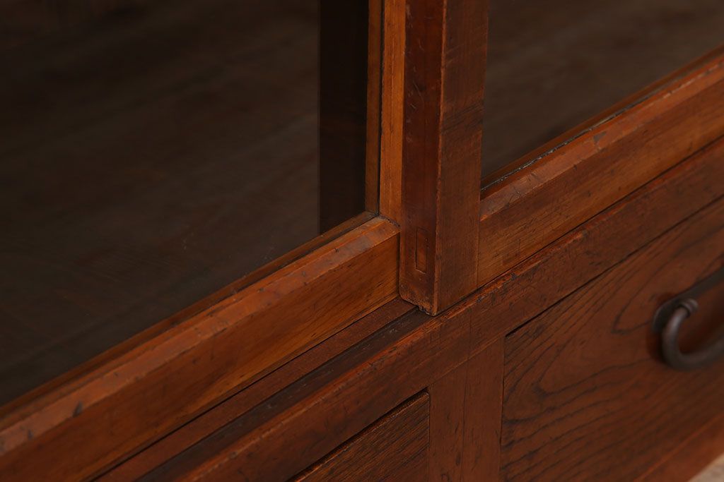 アンティーク家具　和製アンティーク　前面檜材!シンプルな縦型重ね収納棚