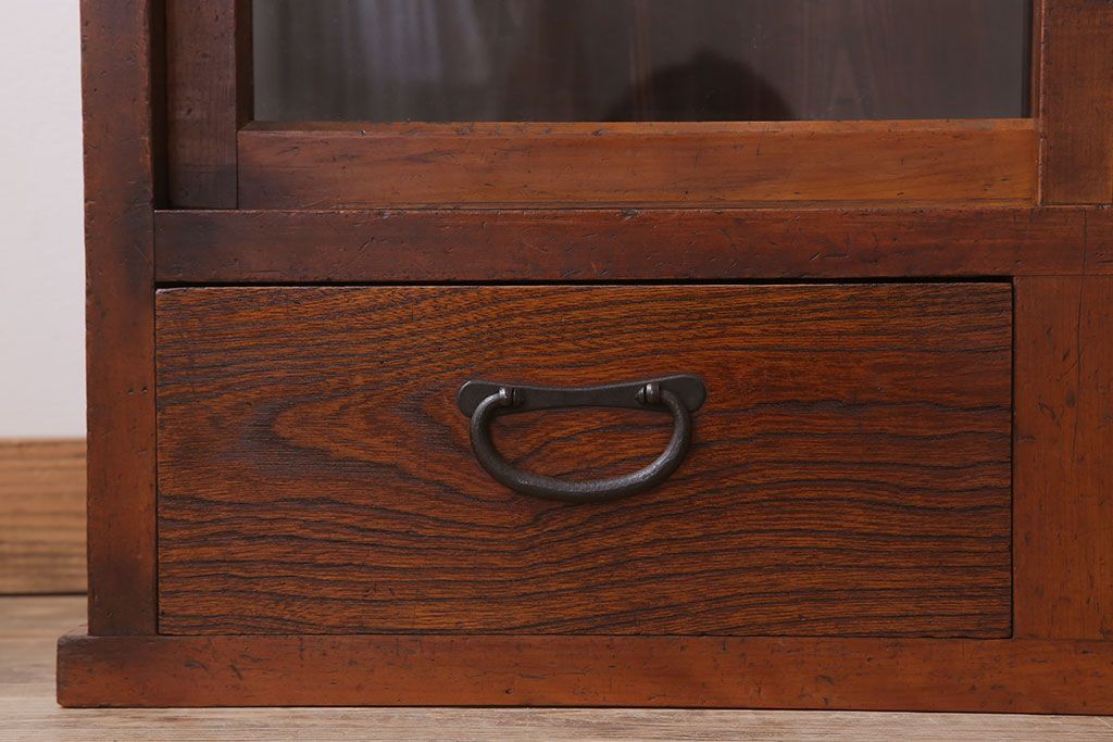 アンティーク家具　和製アンティーク　前面檜材!シンプルな縦型重ね収納棚